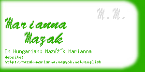 marianna mazak business card